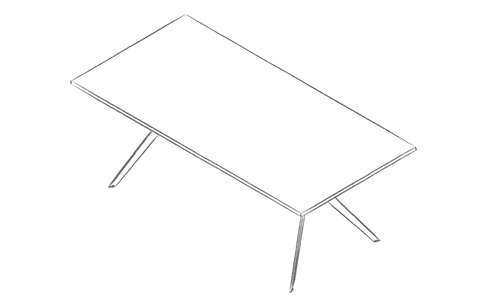 Dibujo tipo CAD de escritorios y mesas de oficina en chile