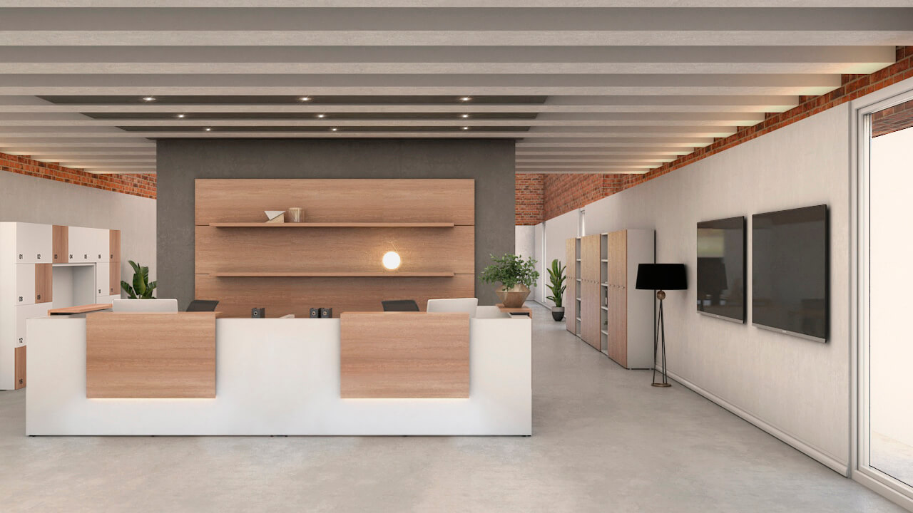 Un espacio con recepciones modernas de oficina en chile.